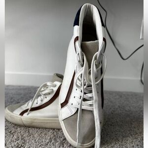Madewell Sidewalk High Top Sneakers Colorblock Leather White MC702 Women's 8.5